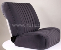 Citroen-DS-11CV-HY - DS Pallas, stoelhoezen voor + achter, Citroen DS Pallas 1974-1975, kleur donkergrijs gestr