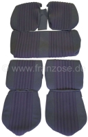 Citroen-DS-11CV-HY - DS Pallas, stoelhoezen voor + achter, Citroen DS Pallas 1974-1975, kleur donkergrijs gestr