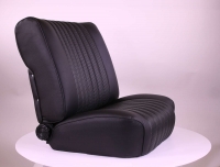 Sonstige-Citroen - DS Non Pallas, stoelhoezen voor + achter, Citroen DS, zwart kunstleer. Citroën DS uit 196