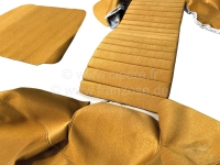 Citroen-DS-11CV-HY - SM, stoelhoezen voor + achter. Kleur: beige oker (vieil of). Design: gestikte horizontale 