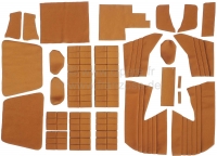 Citroen-DS-11CV-HY - SM, stoelhoezen voor + achter. Kleur: oker (karamel). Incl. materiaal voor de deurpanelen.