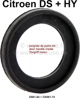 Handgreep binnendeur. Rubberen afdichting onder de handgreep van de binnendeur