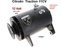 Citroen-DS-11CV-HY - Dynamo, nieuw onderdeel (gelijkstroom). Geschikt voor Citroen 11CV. Nieuw onderdeel! 50A, 