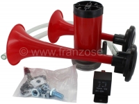 Citroen-DS-11CV-HY - Claxon (claxon, 12 volt), compleet met luchtcompressor + 2 x luchthoorn, relais en luchtsl