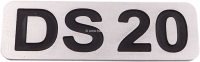 citroen ds 11cv hy embleme ds20 embleem gemaakt van aluminium zilverkleurig met zwarte letters P37728 - Bild 1