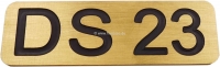 citroen ds 11cv hy embleme ds23 embleem gemaakt van aluminium goudkleurig met zwarte letters P37727 - Bild 1