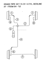 Citroen-DS-11CV-HY - Remleiding kit. Geschikt voor Citroen 15CV, vanaf modeljaar 07/1952.