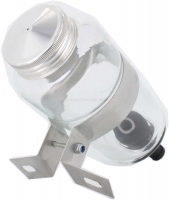 Citroen-DS-11CV-HY - Remvloeistofreservoir van glas. Hoogte glas: ongeveer 115 mm. Incl. roestvrijstalen beugel