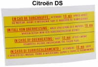 citroen ds 11cv hy motorkoeling motor oververhit sticker deze was geplakt op radiateur P32540 - Bild 1