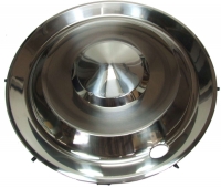 Citroen-2CV - Roestvrijstalen naafdop, geschikt voor Citroën DS Pallas. 15 inch diameter. Deze naafdop 