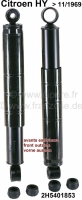 Citroen-DS-11CV-HY - Schokbreker voor, buiten (2 stuks). Geschikt voor Citroen HY, tot bouwjaar 11/1969. Lengte