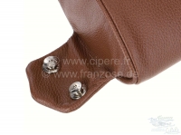 Sonstige-Citroen - Brede hoofdsteun, geschikt voor Citroen DS (2-delig). Chocoladebruin leer (havane). Per st