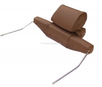 Sonstige-Citroen - Brede hoofdsteun, geschikt voor Citroen DS (2-delig). Lichtbruin leer (naturel fauve). Per