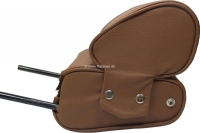 Sonstige-Citroen - Smalle hoofdsteun (2-delig), geschikt voor Citroen DS. Bruin tabaksleer. Per stuk. Van bov