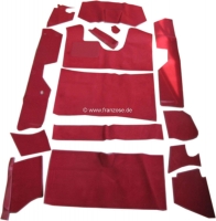 DS Pallas, tapijtset 14 stuks, voor Citroen DS Pallas. Kleur: rood. Goede