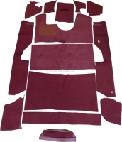 Citroen-DS-11CV-HY - DS Pallas, tapijtset 14 stuks, voor Citroen DS Pallas. Kleur: donkerrood. Goede kwaliteit.