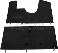 Citroen-DS-11CV-HY - Tapijtmat (zwart) voor + achter (vervanging voor de originele tapijten). Geschikt voor Cit
