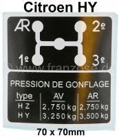 citroen ds 11cv hy versnellingspook hefinrichting sticker voor het pressione gonflage schakelschema P44887 - Bild 1