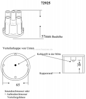 Citroen-2CV - Bosch, haakse verdelerkap. Geschikt voor Citroen BX, Visa, Peugeot 104, P205, 309, Talbot 