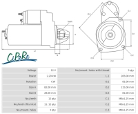 Sonstige-Citroen - Starter (in ruil) voor Citroen CX (2.0+2.2), van 1979 tot 1989. Peugeot 505 (2.0+2.2) van 