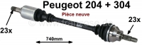 peugeot aandrijfassen p 204 304 aandrijfas past links rechts totale lengte 740mm P73093 - Bild 1