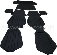 Peugeot - P 304C, stoelbekledingset (2x voorstoel, 1x achterbank). Kleur: zwart kunstleer. Geschikt 