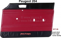 peugeot deurpanelen p 204 deurbekleding rechtsvoor kleur kunstleer wijnrood zwart rouge 3103 P75680 - Bild 1