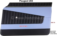 peugeot deurpanelen p 204 deurpaneel rechtsvoor kleur kunstleer blauw zwart bleu pervenche voor P78243 - Bild 1