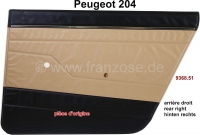 peugeot deurpanelen p 204 rechter achterdeurpaneel kleur kunstleer beige zwart isard 3147 geschikt P78249 - Bild 1