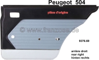 peugeot deurpanelen p 504 rechter achterdeurpaneel kleur imitatieleer grijs zilveren bies onderaan P78229 - Bild 1