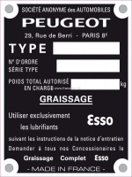 peugeot embleme typeplaatje 100x75mm 4 gaten P77649 - Bild 1