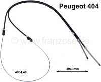 Peugeot - P 404, handremkabel achter. Geschikt voor Peugeot 404. Totale lengte: 3940mm. Of. Nr. 4834