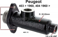 peugeot hoofdremcilinder p 403 404 zuiger diameter 22mm aansluiting remleiding 1 2 P74011 - Bild 1