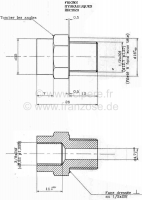 Peugeot - Remleidingadapter van 1/2x20 UNF (mannetje) naar 3/8x24 UNF (vrouwtje). (voor grote Hydrov