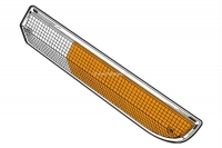 Peugeot - P 504, knipperlichtkap rechtsvoor, ->07/79 wit-oranje, met chromen rand