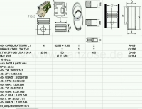 Peugeot - P 404, zuiger + cilinder (4 stuks), past op Peugeot 404, voor motor: XC6. Cilinderinhoud: 
