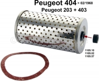 Peugeot - Oliefilter (filterpatroon). Geschikt voor Peugeot 404, tot modeljaar 02/1968. Peugeot 203 