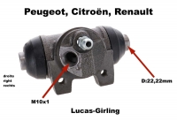 P 504, wielremcilinder rechtsachter Peugeot 504, Girling systeem 22,22mm