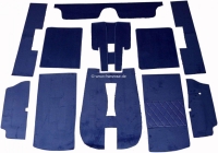 Peugeot - P 504, tapijtset velours donkerblauw, voor Peugeot 504 Cabrio. 11 stuks, kettingbinding.
