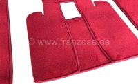 Peugeot - P 504, tapijtset velours donkerrood, voor Peugeot 504 Coupe. 11 stuks, kettingbinding.