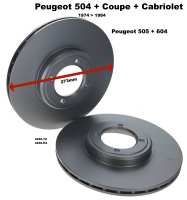 peugeot voorrem zonder hydraulische p 504 604 505 schijfset voorremmen v6 cabrio coupe P74025 - Bild 1