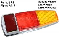 R8/A110, verchroomde achterlichtkap, past links of rechts. Voor Renault Renault
