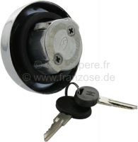 Renault - Verchroomde tankdop, afsluitbaar. Geschikt voor Renault R4, R5, R6, R16. Grotendeels volle