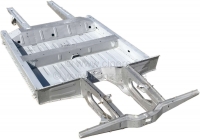Alle - Chassis van gegalvaniseerd plaatstaal (met TÜV), geschikt voor Renault R4. Het chassis is