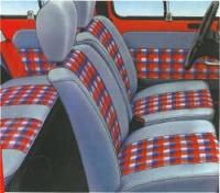 Renault - R4, stoelhoezen voor + achter (ter vervanging van de defecte stoelhoezen), gemaakt van kun