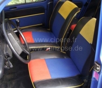 Renault - R4, stoelhoezen voor + achter (ter vervanging van de defecte stoelhoezen), gemaakt van kun