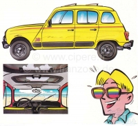 Renault - R4, stoelhoezen voor + achter (ter vervanging van de defecte stoelhoezen), gemaakt van kun