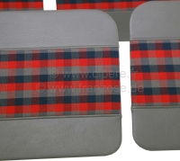 Renault - R4, deurpanelen (4 stuks), gemaakt van kunstleer + stof. Kleur: grijs-blauw-rood. Geschikt