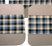 Renault - R4, deurbekleding (4 stuks), gemaakt van kunstleer + stof. Kleur: beige-geruit. Geschikt v