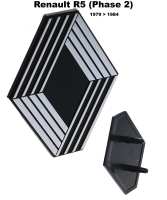 renault embleme r5 embleem voor op motorkap gemaakt van aluminium geschikt fase 2 P87973 - Bild 1